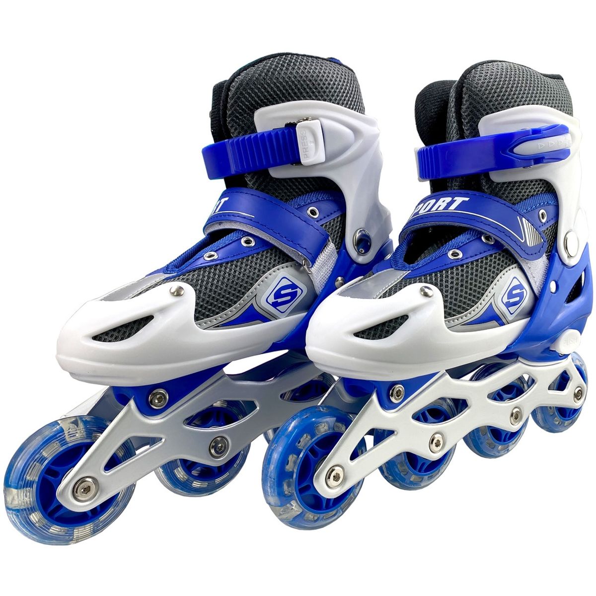 GENERICO - Patines Roller en Linea Niños Azules Talla L