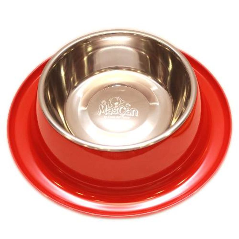 MASCAN - Plato Melamina Anti-hormigas Rojo Talla M Perro Mascan