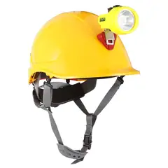 STEELPRO - Casco ABS MTA Amarillo con Portalámpara Full
