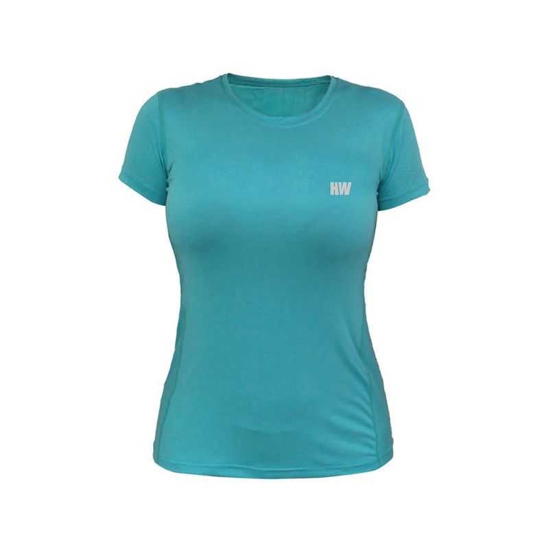 HARDWORK - Polera Dry Fit Hw Manga Corta Mujer Turquesa