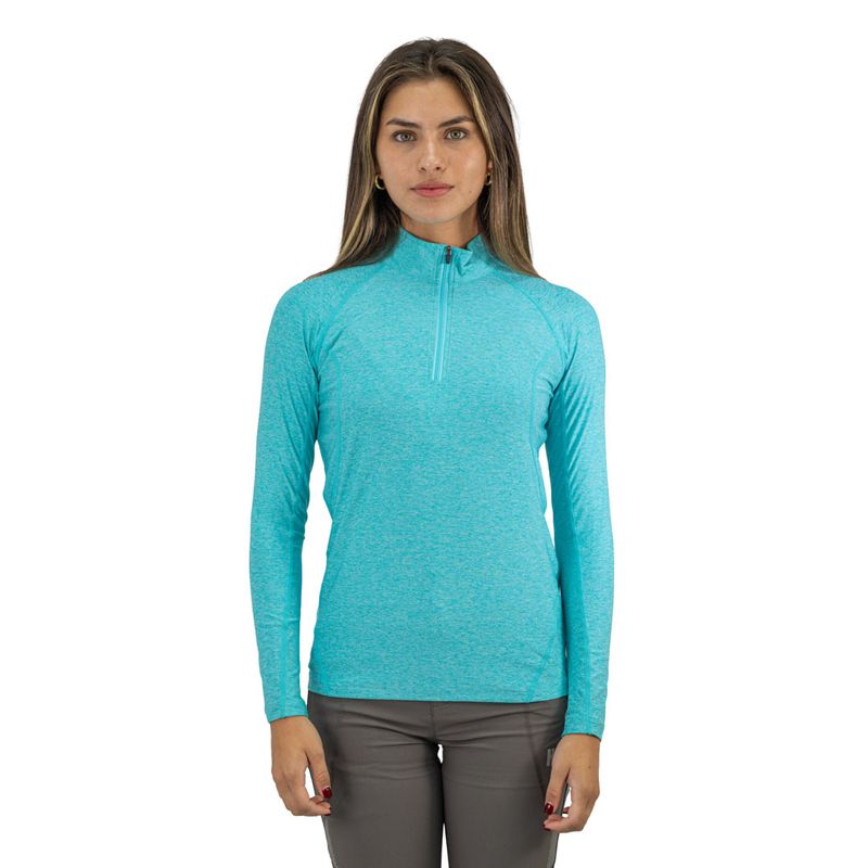 HARDWORK - Polera Dry Fit Hw Manga Larga Mujer Turquesa.-