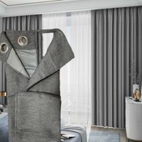 Cortinas Blackout 2 Piezas Medida Cada Paño 140X230 Cm - Gris