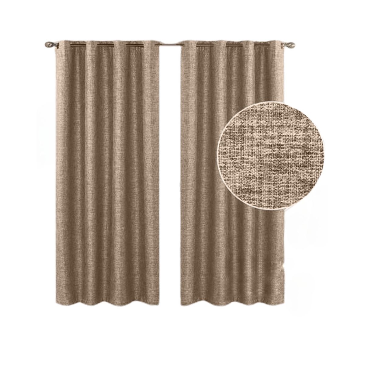 GENERICO - Cortinas Blackout 2 Piezas Medida Cada Paño 140X230 Cm - Cafe