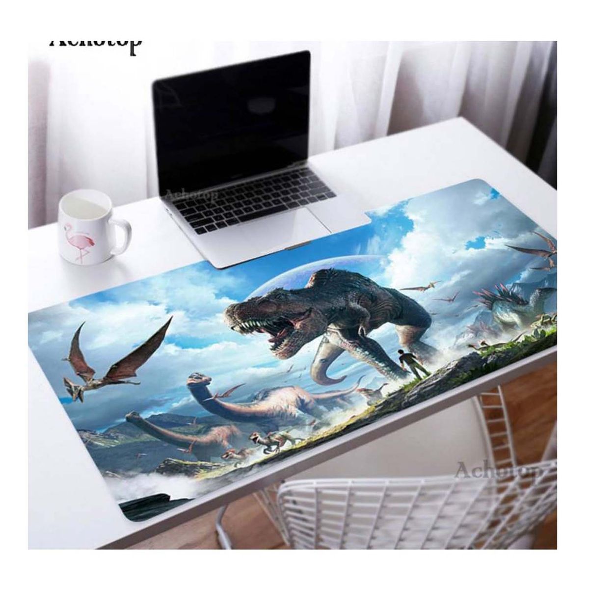 DEFF - Mouse Pad Gamer dinosaurio isla 90x40