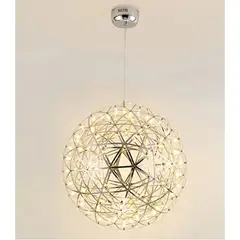 GENERICO - Lampara colgante LED plateada en forma de bola lampara de diseñador