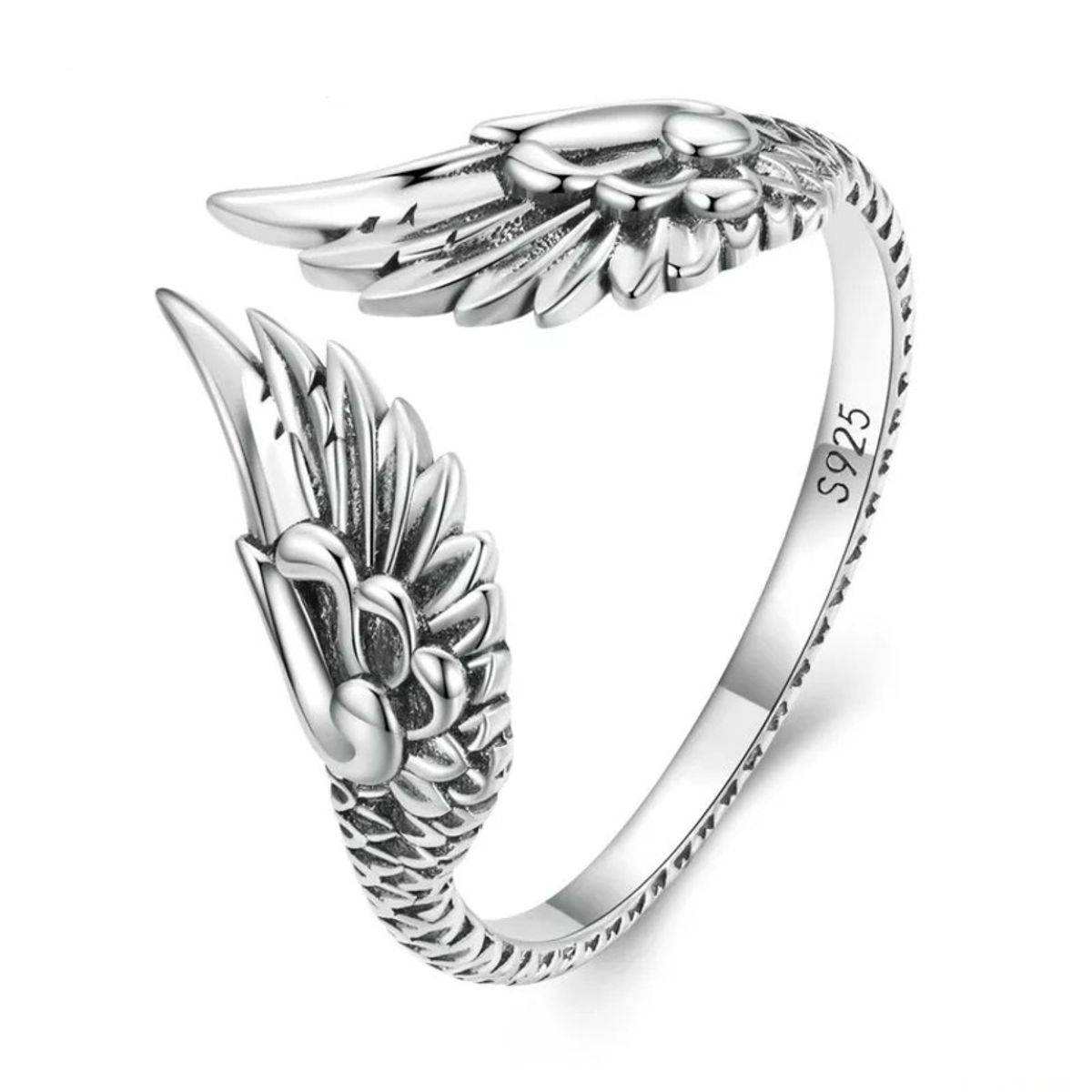 GENERICO - Anillo plata 925 ajustable con alas joyas