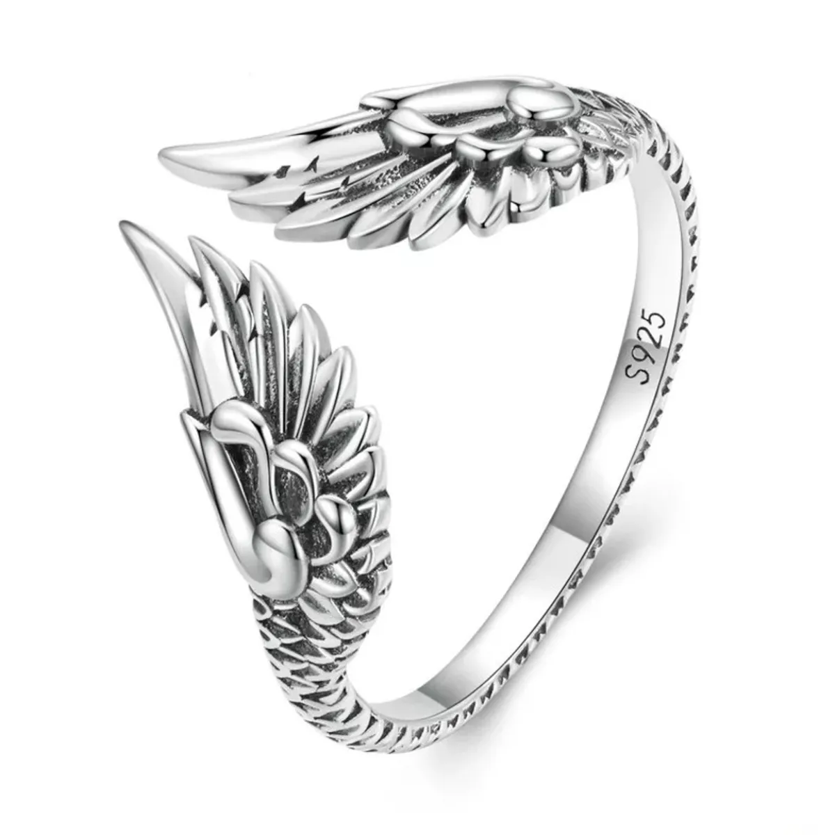 GENERICO - Anillo plata 925 ajustable con alas joyas