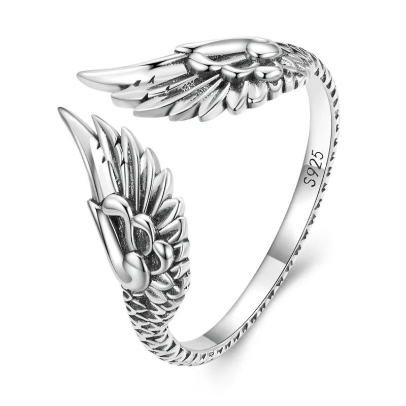 GENERICO - Anillo plata 925 ajustable con alas joyas