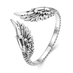 GENERICO - Anillo plata 925 ajustable con alas joyas