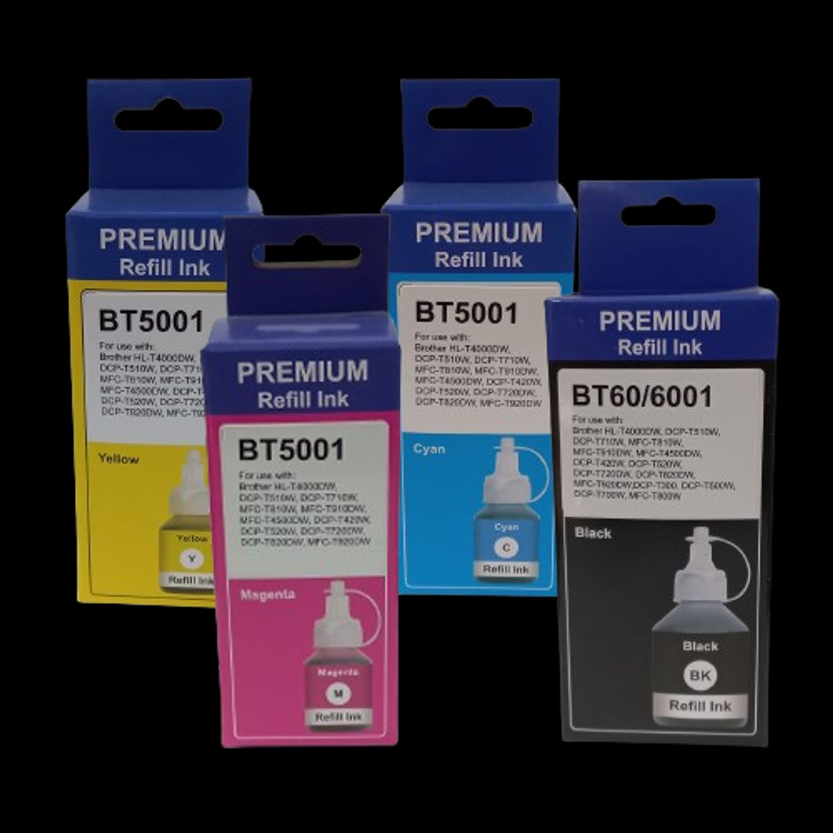 GENERICO - Pack Tintas 4 colores compatible con Brother BTD60-BT5001
