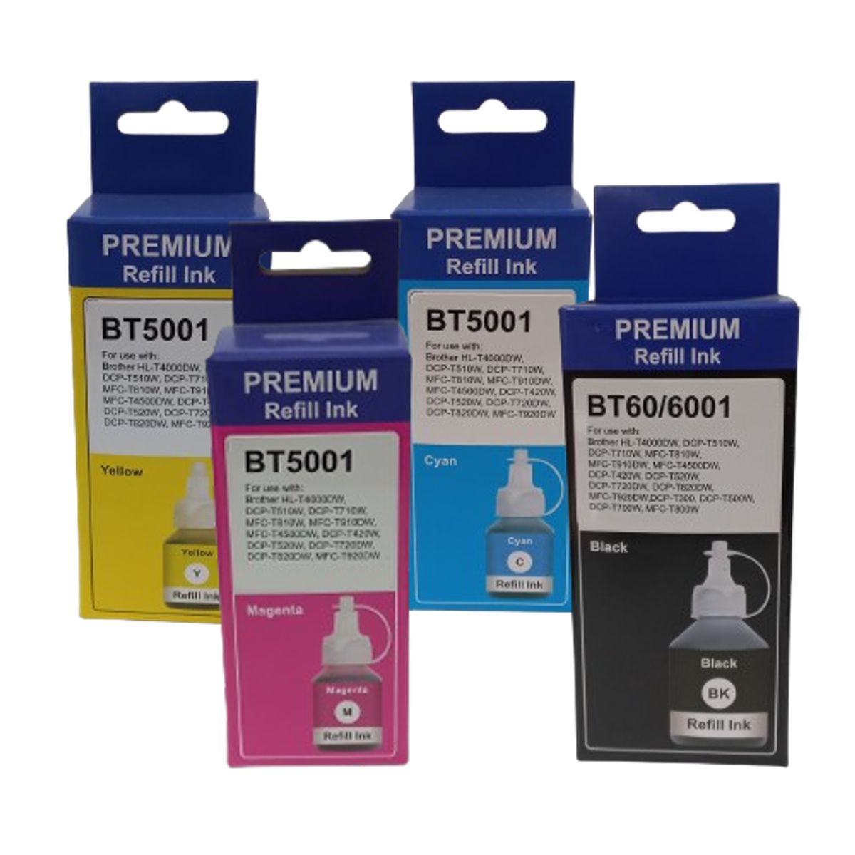 GENERICO - Pack Tintas 4 colores compatible con Brother BTD60-BT5001