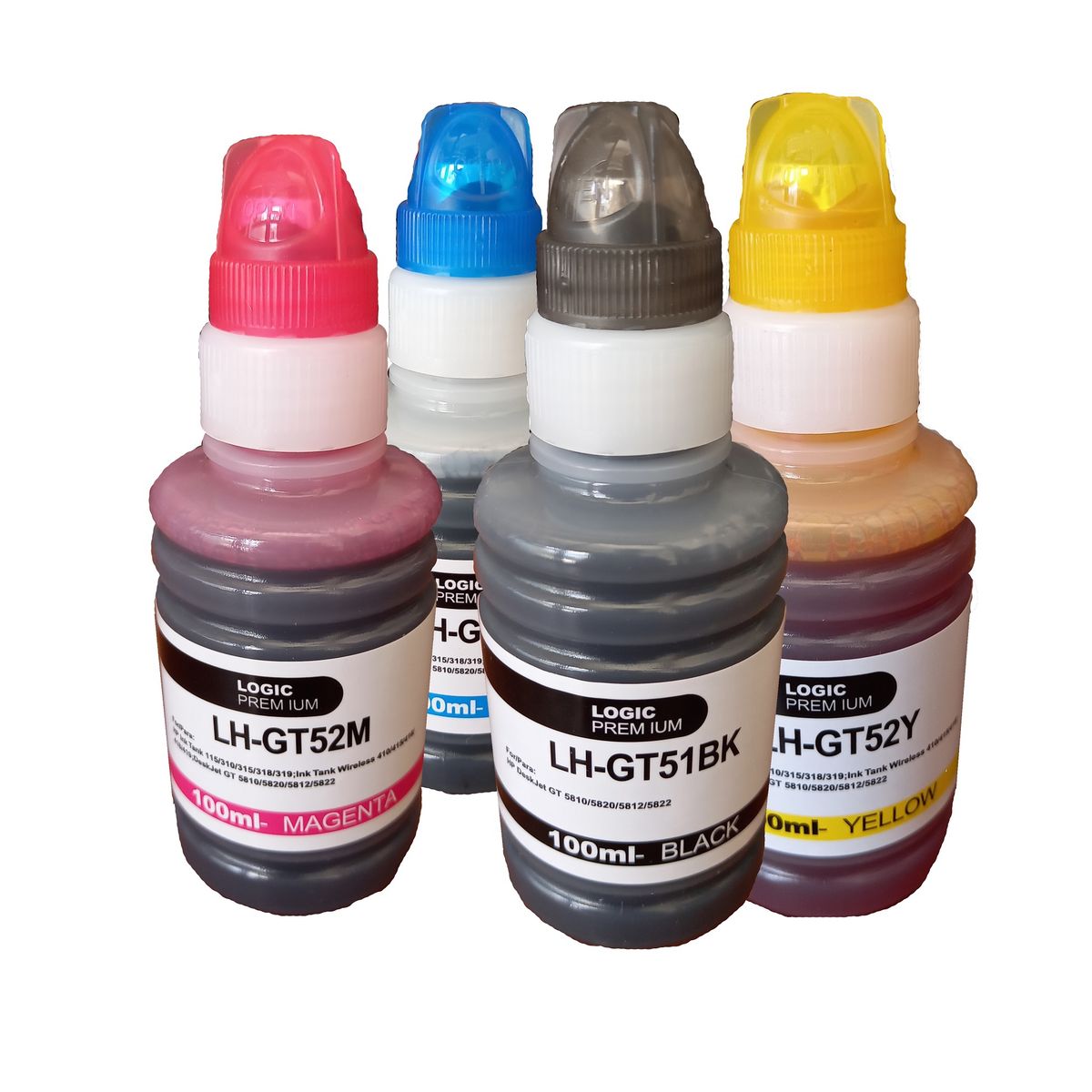 GENERICO - Pack Tintas 4 colores compatible con HP GT51-GT53-GT52