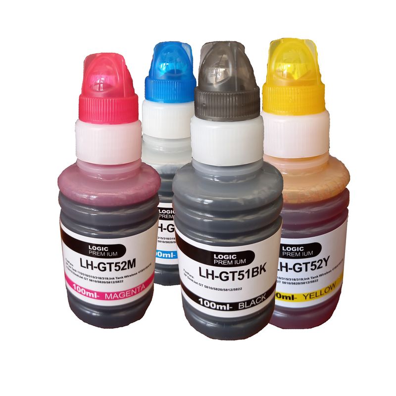 GENERICO - Pack Tintas 4 colores compatible con HP GT51-GT53-GT52
