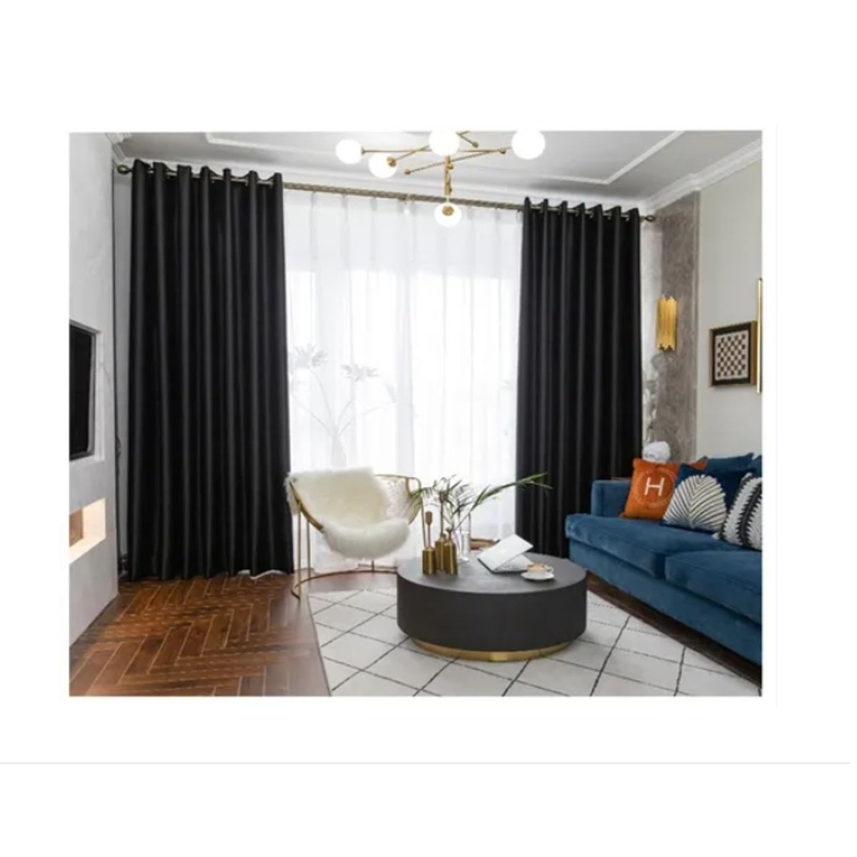 GENERICO - 2 Cortinas Opacas Para Sala De Estar O Habitación 140x240cm.