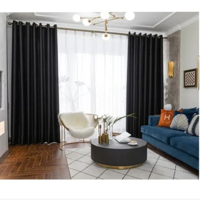 GENERICO - 2 Cortinas Opacas Para Sala De Estar O Habitación 140x240cm.