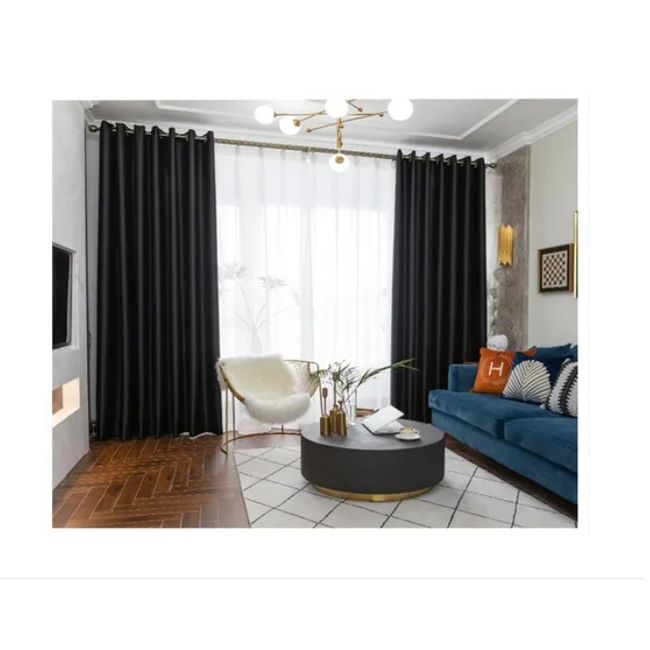 GENERICO - 2 Cortinas Opacas Para Sala De Estar O Habitación 140x240cm.