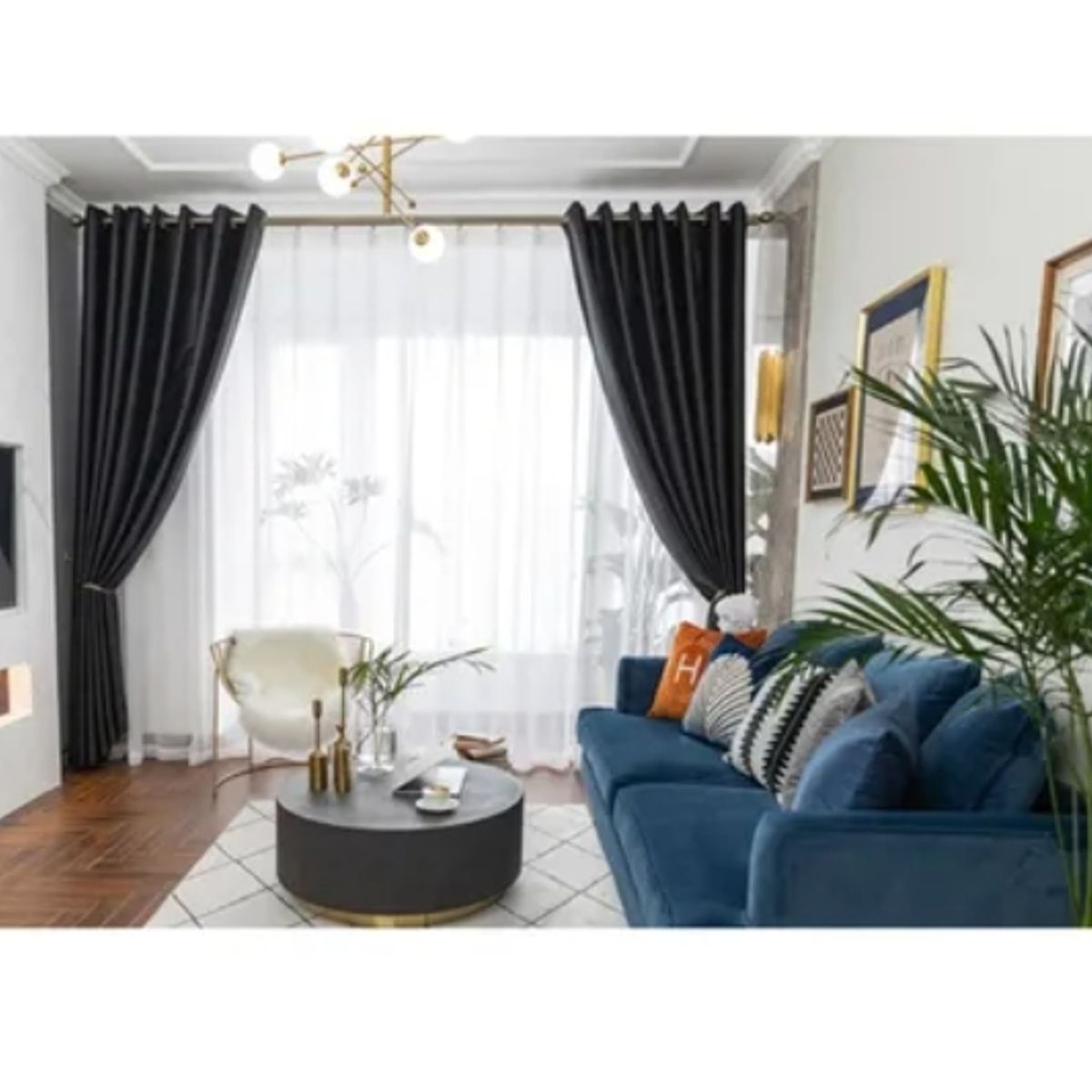 GENERICO - 2 Cortinas Opacas Para Sala De Estar O Habitación 140x240cm.