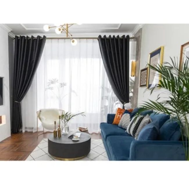 GENERICO - 2 Cortinas Opacas Para Sala De Estar O Habitación 140x240cm.