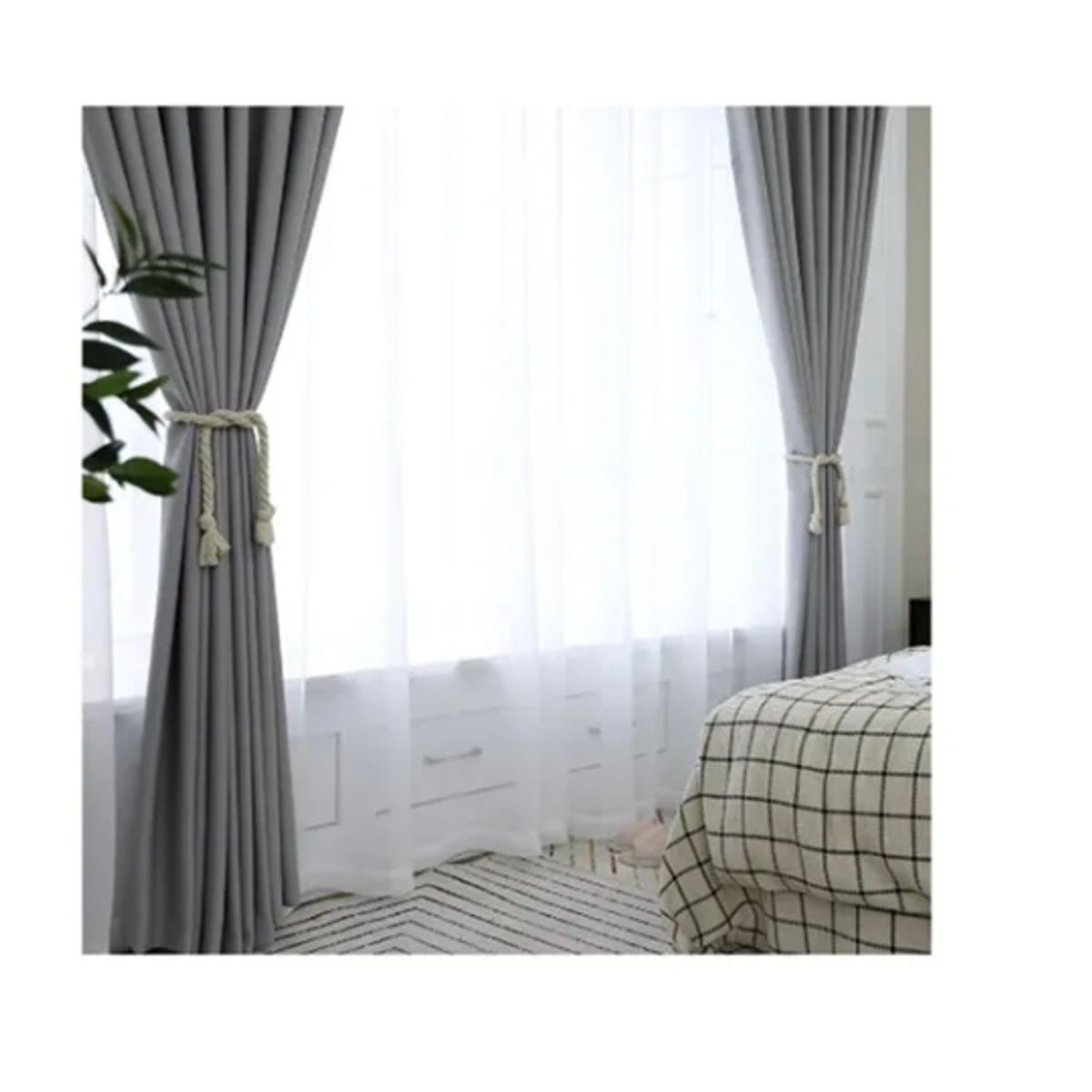 GENERICO - 2 Cortinas Opacas Para Sala De Estar O Habitación 140x240cm.