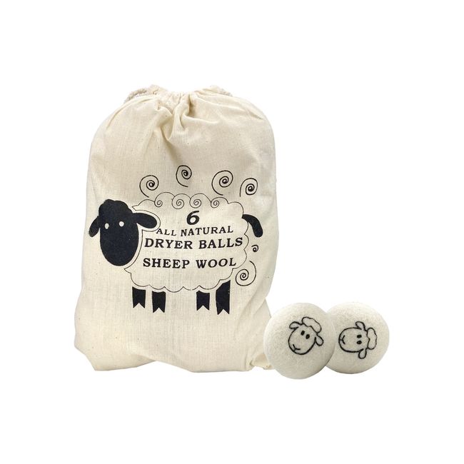 GENERICO - Pack 6 Bolas De Lana Natural Para Lavado Suavizante de Ropa