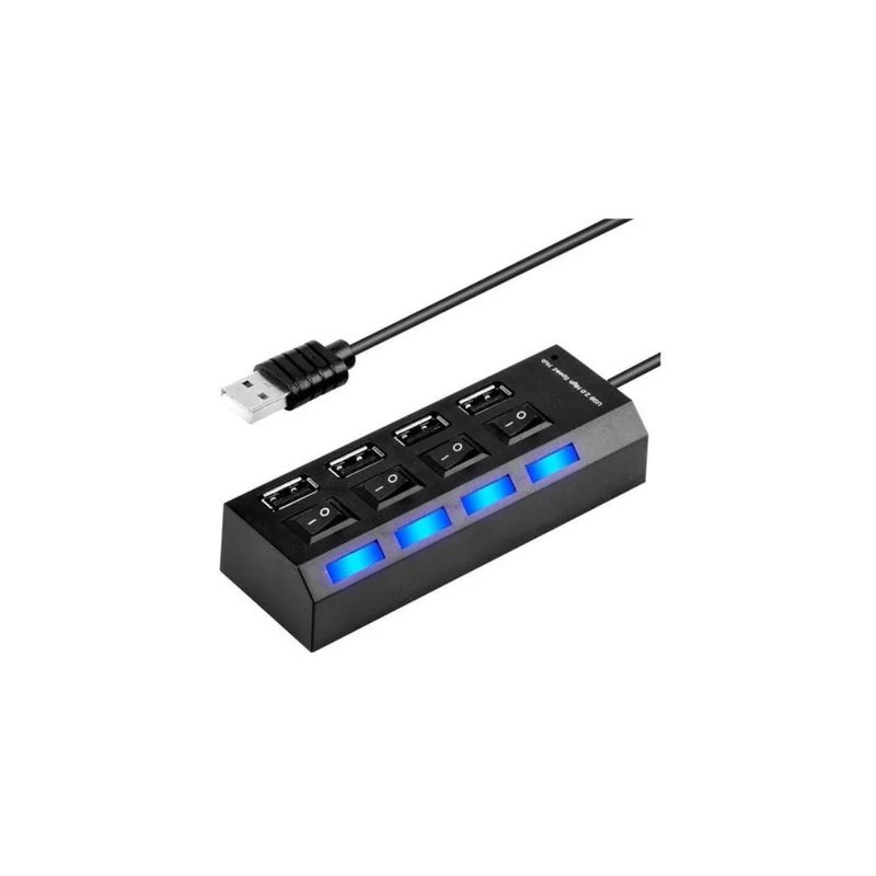 GENERICO - ADAPTADOR HUB MULTIPUERTOS USB 4 PUERTOS 2.0
