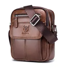 GENERICO - Bolso Bandolera Hombre Cuero Genuino Bull Captain Mod Deev