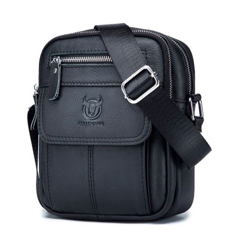 GENERICO - Bolso Bandolera Hombre Cuero Genuino Bull Captain Mod Deev