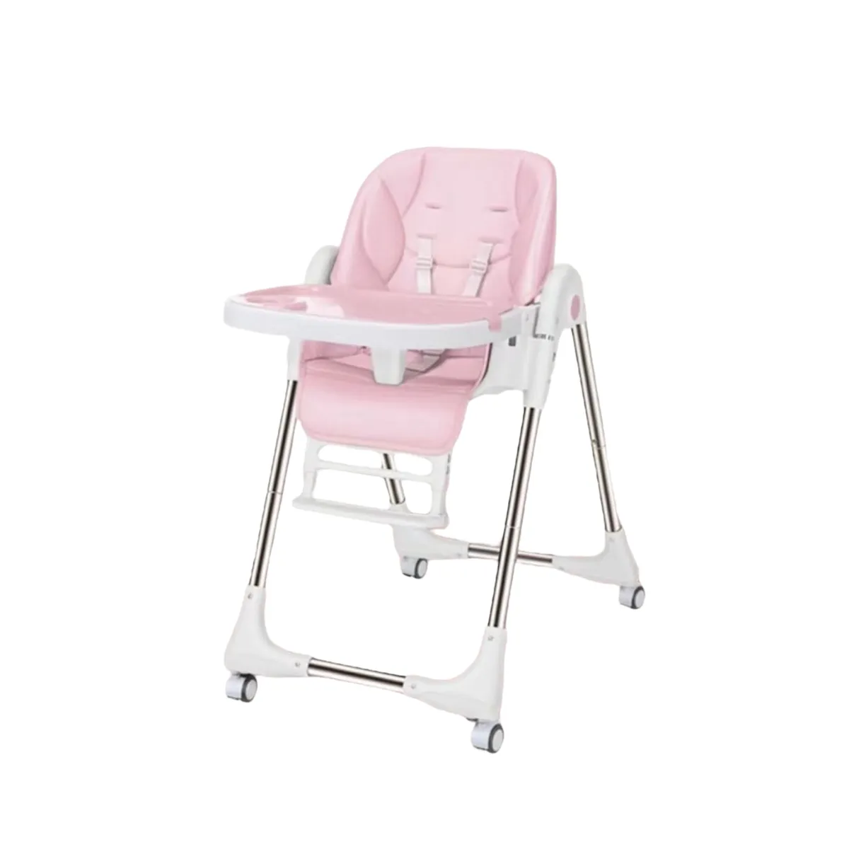 LUBABYCAS - Silla De Comer Multiposiciones Plegable Rosada Lubabycas