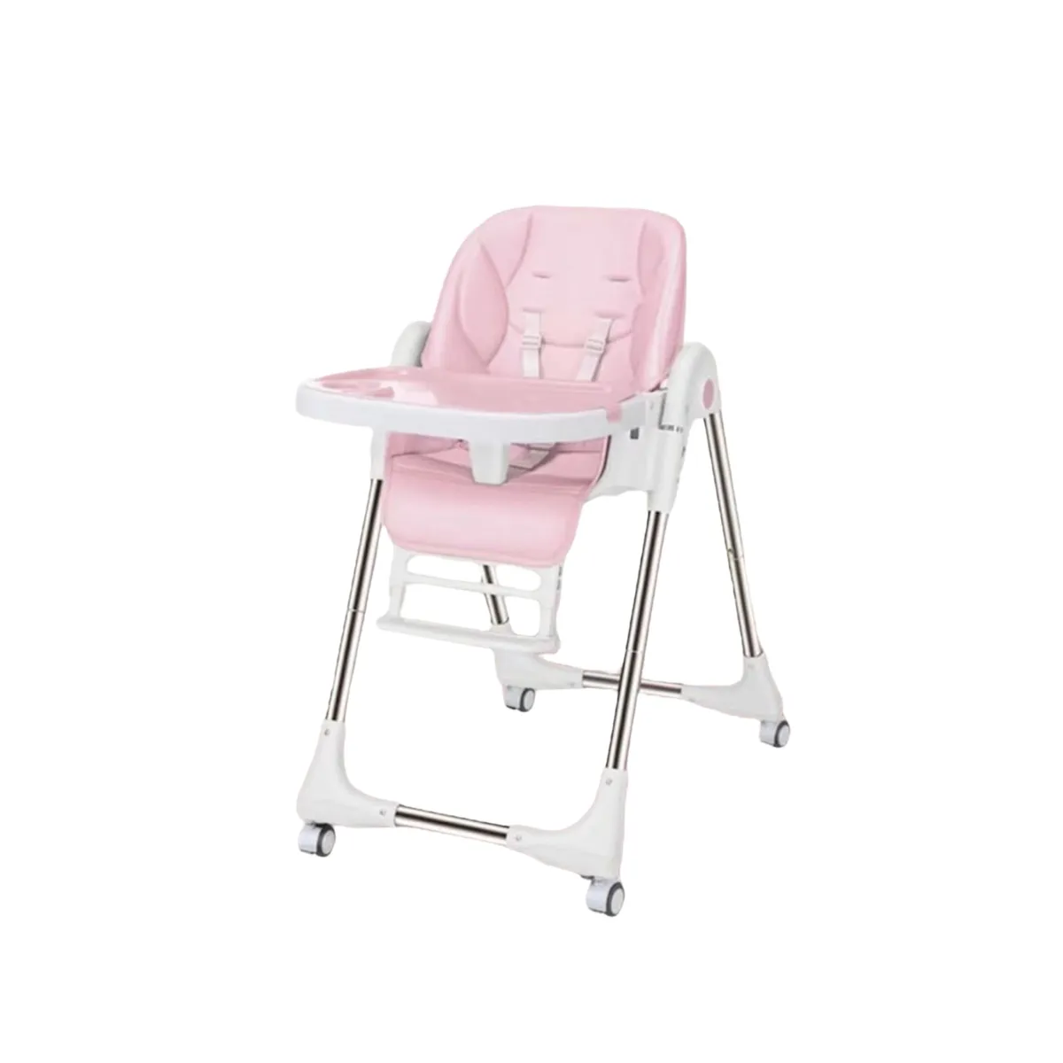 LUBABYCAS - Silla De Comer Multiposiciones Plegable Rosada Lubabycas