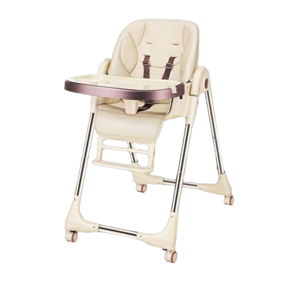 LUBABYCAS - Silla De Comer Multiposiciones Plegable Dorada Lubabycas