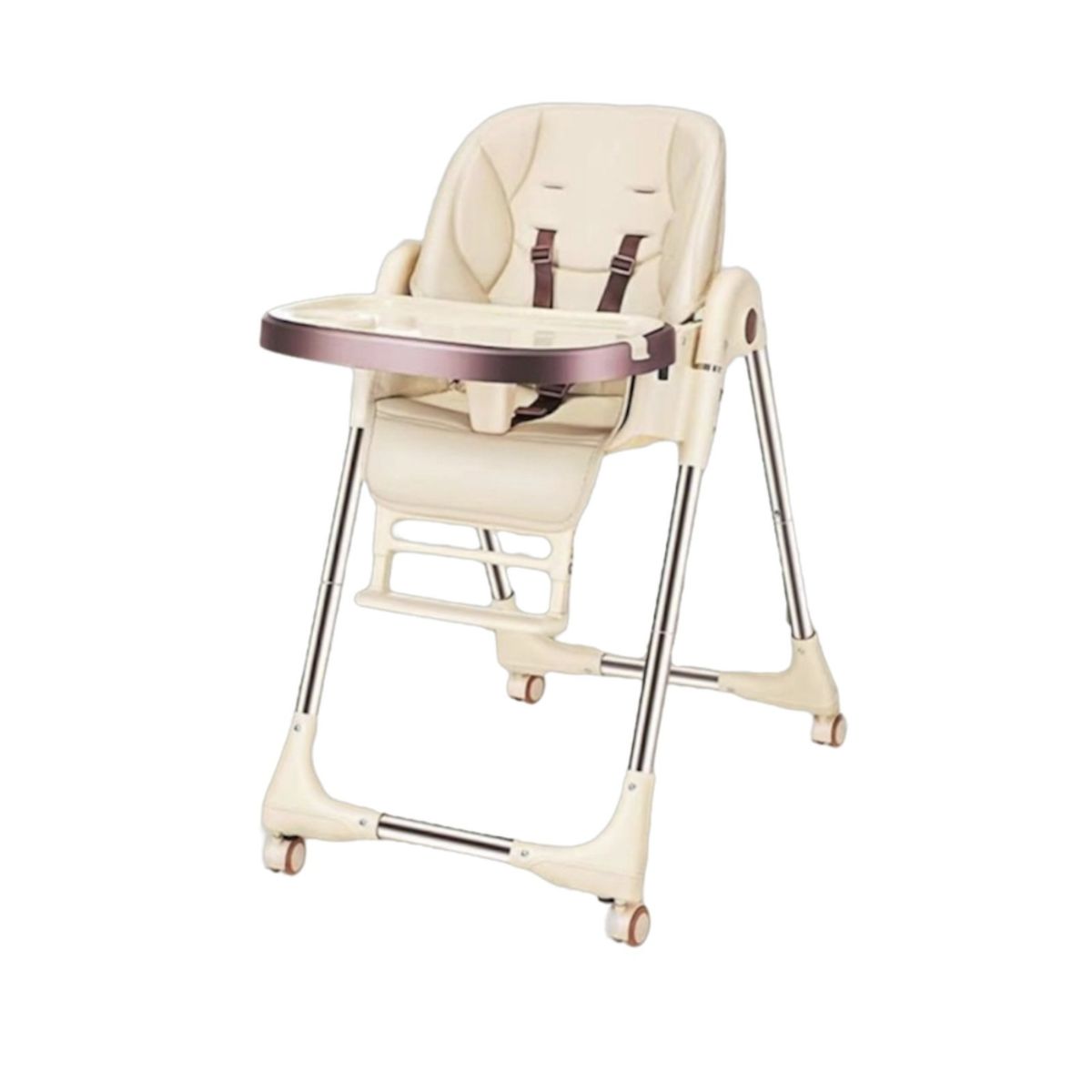 LUBABYCAS - Silla De Comer Multiposiciones Plegable Dorada Lubabycas