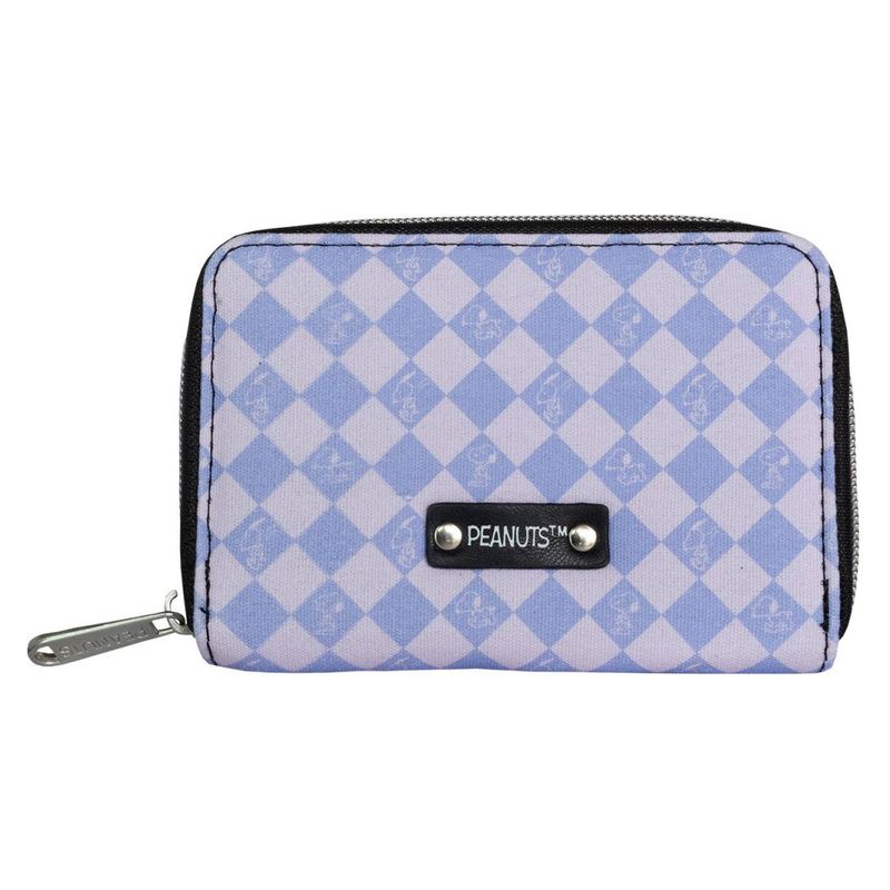 SNOOPY - Billetera mujer cuadros celeste snoopy