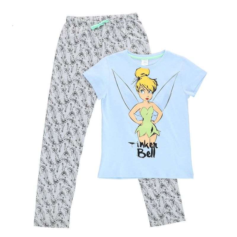 DISNEY - Pijama Niña Campanita Enojada Celeste Disney