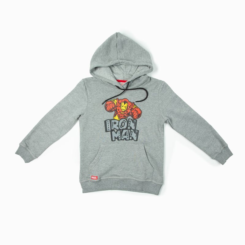 MARVEL - Poleron Niño Iron Man Volando Gris Marvel