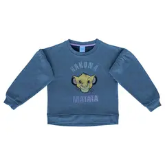 DISNEY - Poleron Niña Rey Leon Rainbow Gris