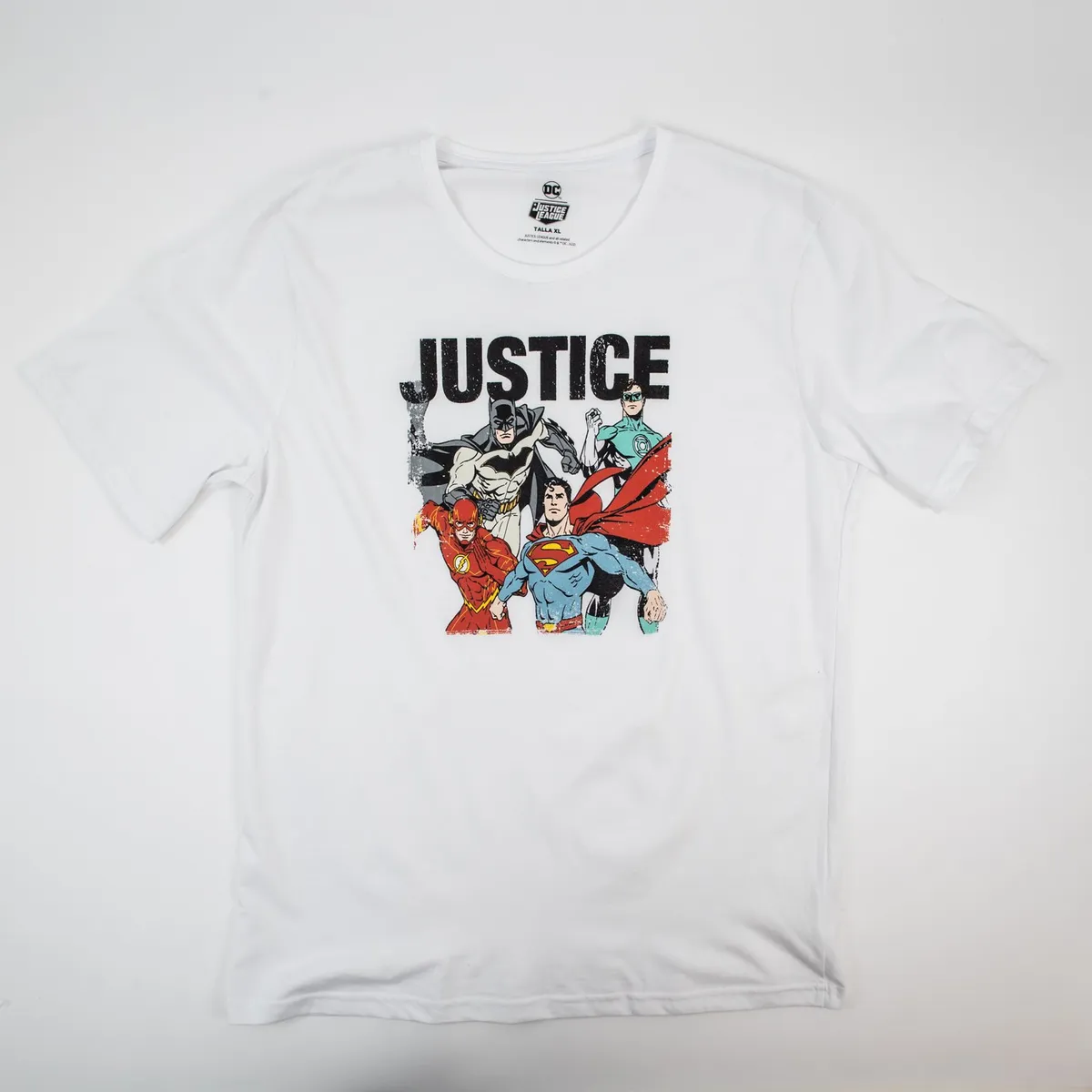 DC COMICS - Polera Hombre Justice League Team Blanco Dc Comics
