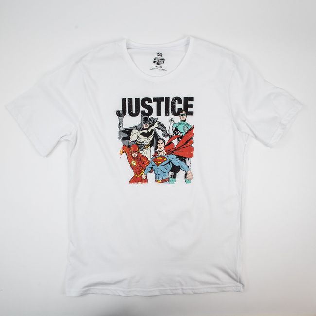 DC COMICS - Polera Hombre Justice League Team Blanco Dc Comics
