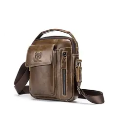 GENERICO - Bolso Bandolera De Hombre Cuero Genuino Bull Captain Mod Cierre