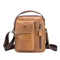 Bolso Bandolera De Hombre Cuero Genuino Bull Captain Mod Cierre