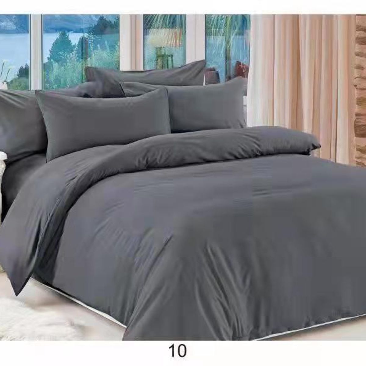 GENERICO - Juego de Sabanas 2 plazas + Fundas para almohada - Color Gris