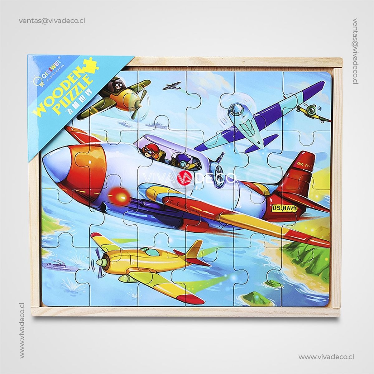 UNIVERSAL - Puzzle Infantil Didactico - 4 En 1 - Avion