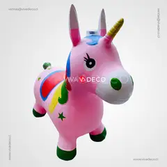 GENERICO - Pony Unicornio Saltarín - ROSADO - Incluye Luz y Sonido
