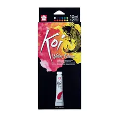 SAKURA - Set de Acuarelas Koi 12 Tubos 12ml Colores