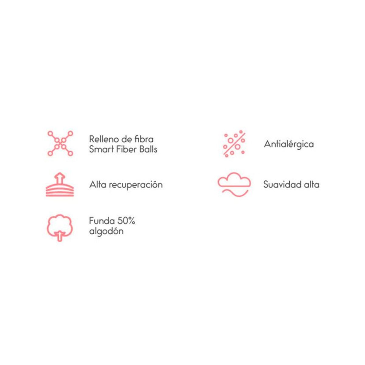 ROSEN - Set 4 Almohadas Rosen Fibra Plus King 50x90 cm