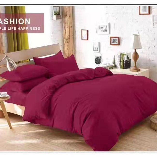 GENERICO - Juego de Sabanas King con Fundas para almohada - Color Burdeo