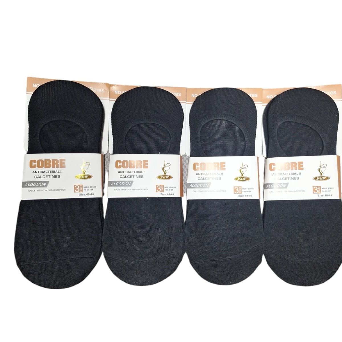 GARSIL - 6 Pares Calcetas Calcetines Invisible Corto Hombre De Algodón y Cobre