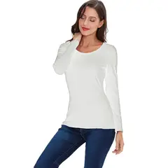 EVERSO - Camiseta De Mujer Manga Larga De Algodón