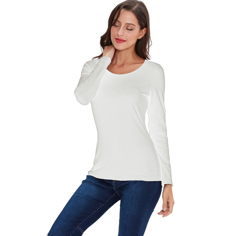 EVERSO - Camiseta De Mujer Manga Larga De Algodón