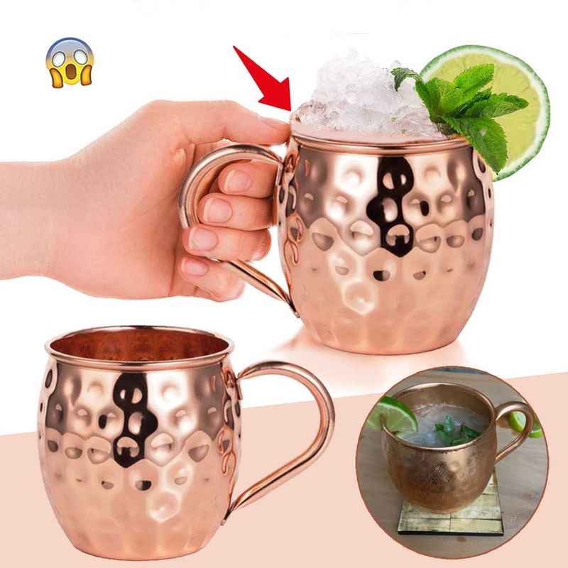 GENERICO - Set 2 Mugs 100% Cobre para Moscow Mule