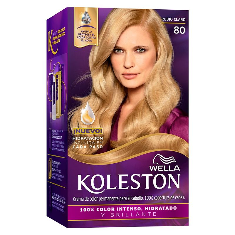KOLESTON - Kit Tintura Permanente Con Tratamiento Hidratante 80 Rubio C